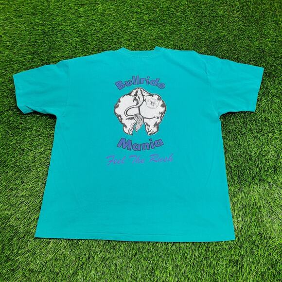 Vintage 90s Bull Ride Rodeo Shirt XL 23x27 Dave-Martins Championship Bull Rider - Picture 8 of 15